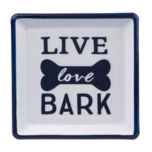 Live Love Bark Square Trinket Dish -Disc.