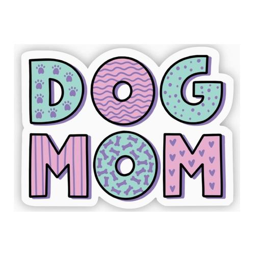 Dog Mom (Green/Pink) Stickers