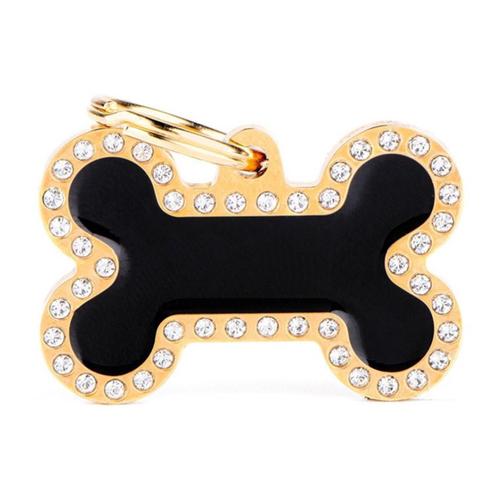 MyFamily Glam - Black/Gold Bone w/Rhinestones