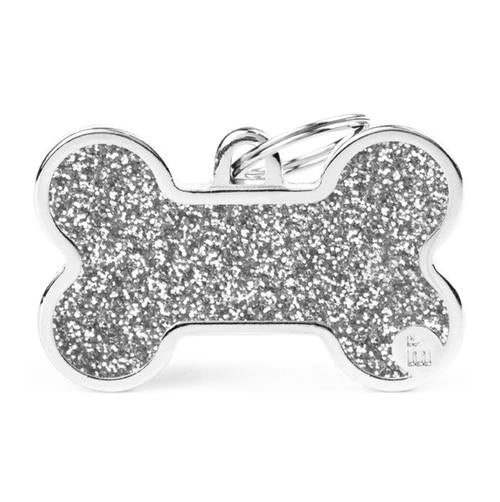 MyFamily Shine - XL Silver Glitter Bone