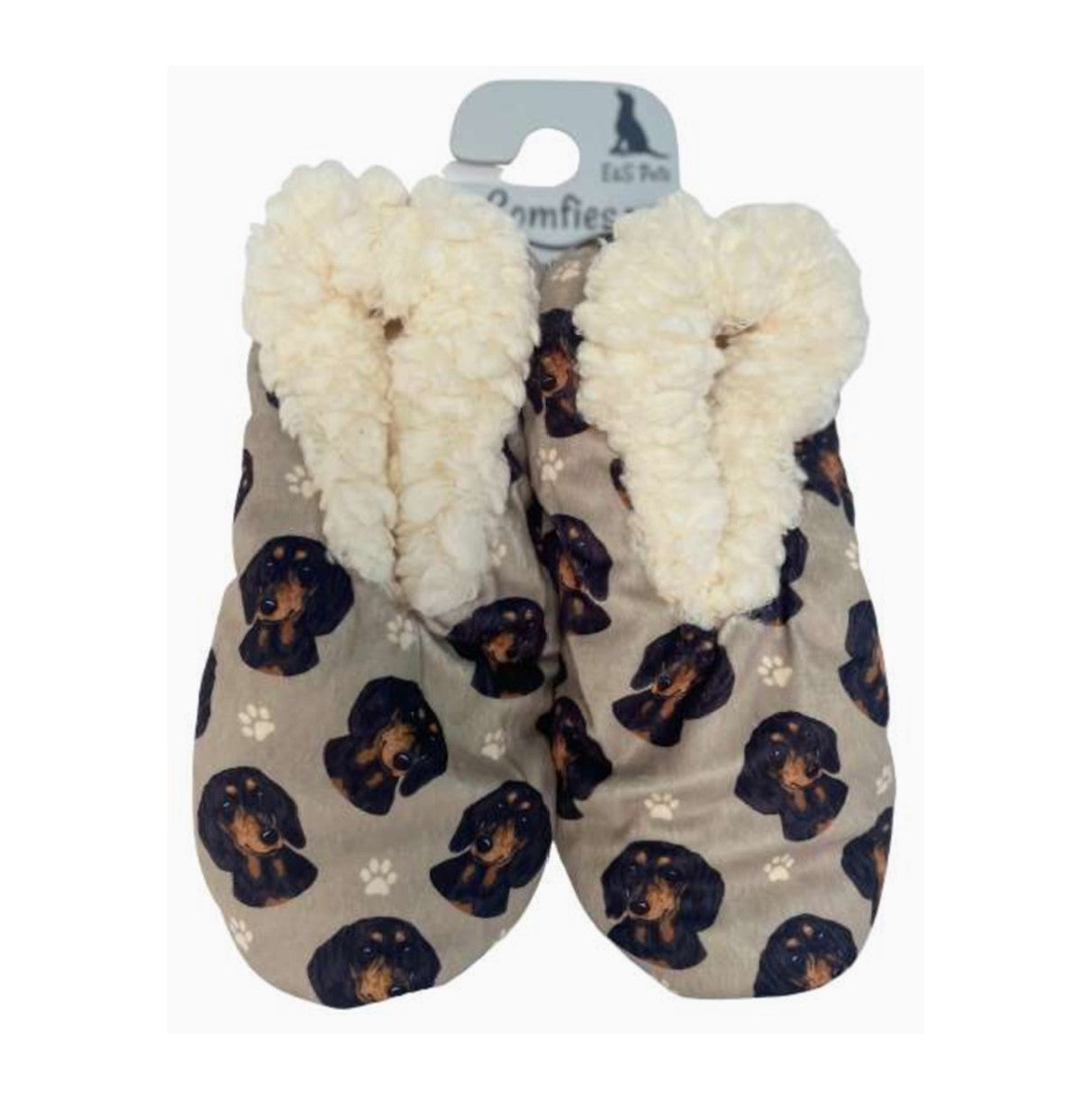 E&S Dachshund Black Slippers