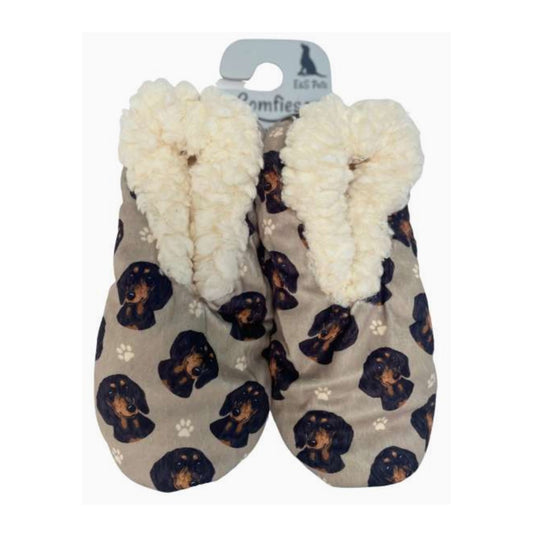 E&S Dachshund Black Slippers