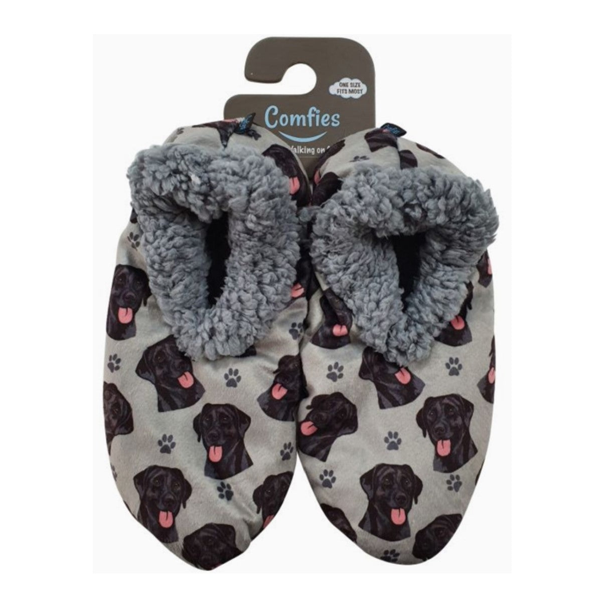 E&S Labrador Black Slippers