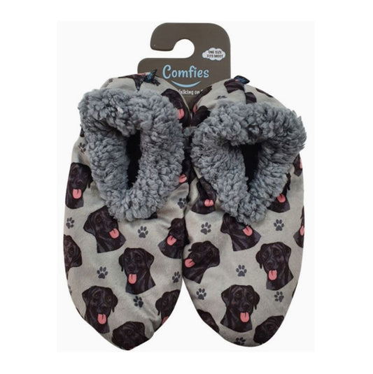 E&S Labrador Black Slippers
