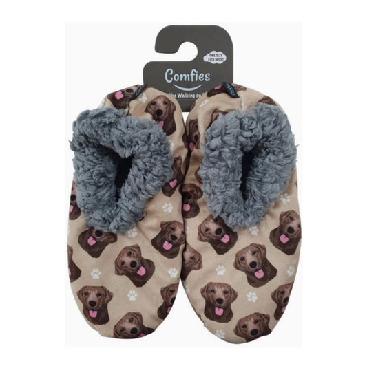 E&S Labrador Choc Slippers