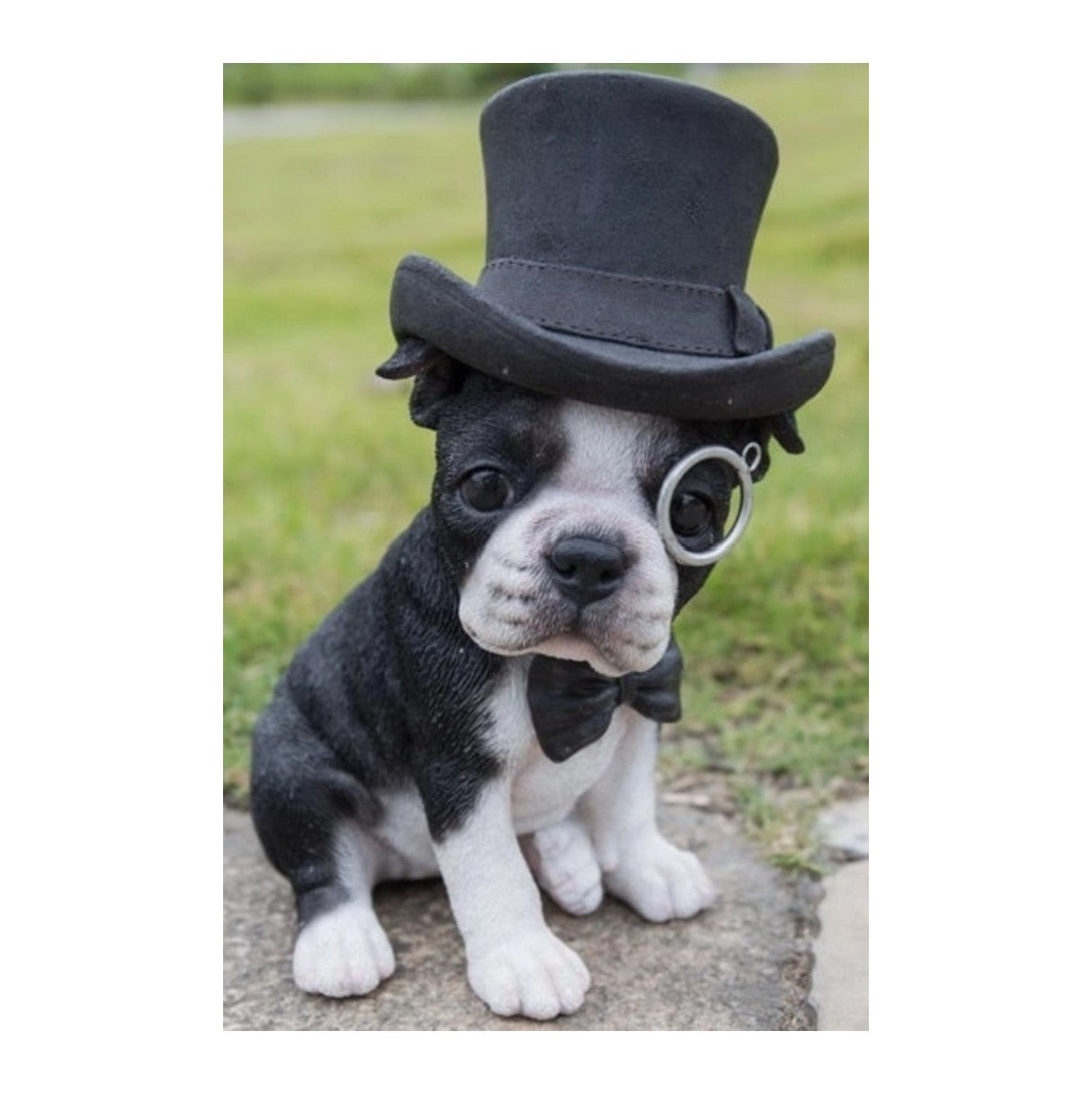 Boston Terrier with Top Hat Figurine