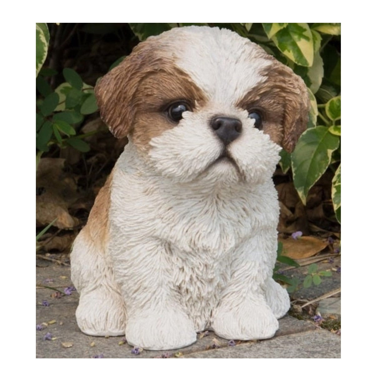 Shih-Tzu Brown/White Puppy Figurine
