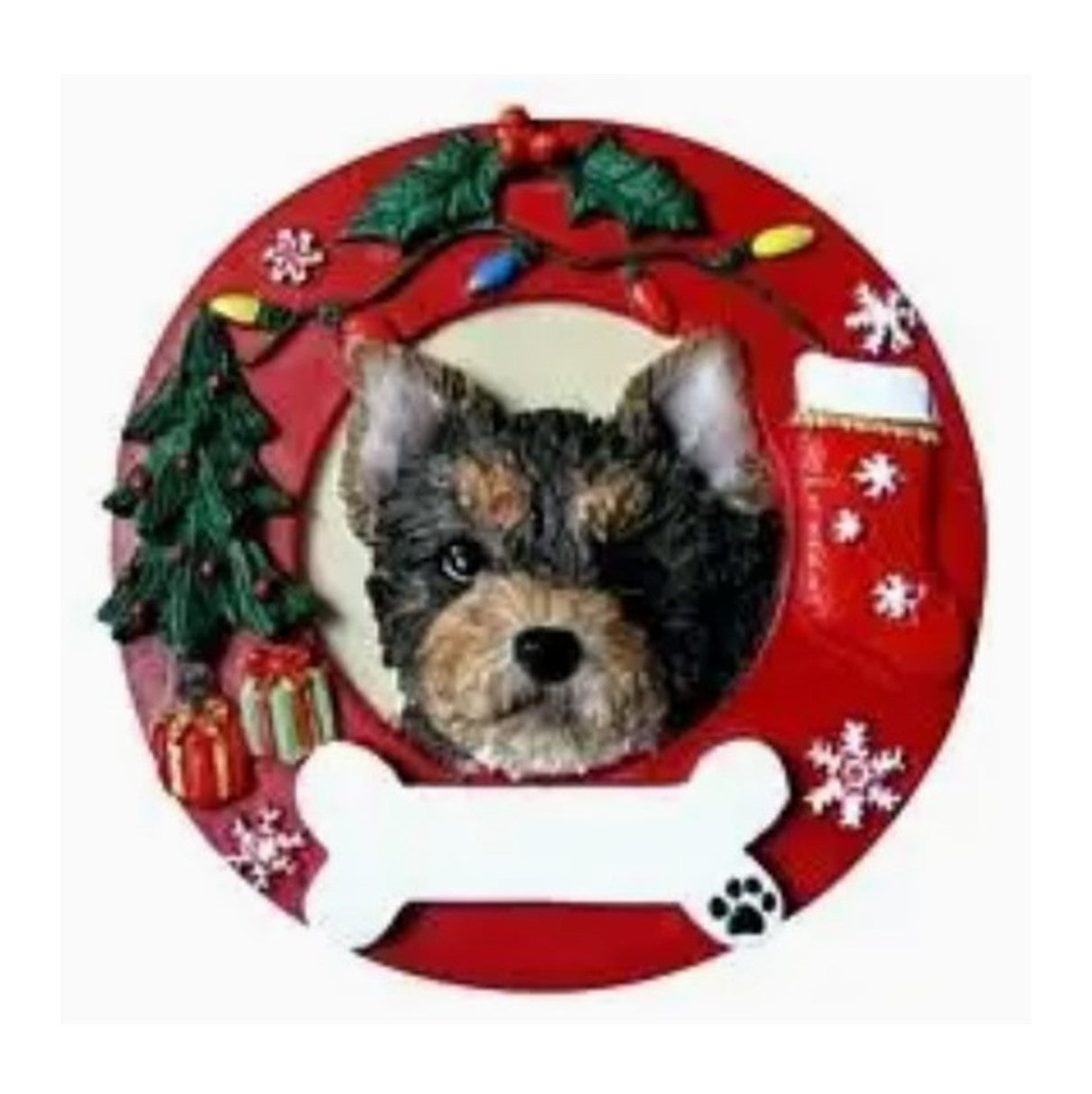 Red Wreath Breed Specific Ornament - Several Breeds Available