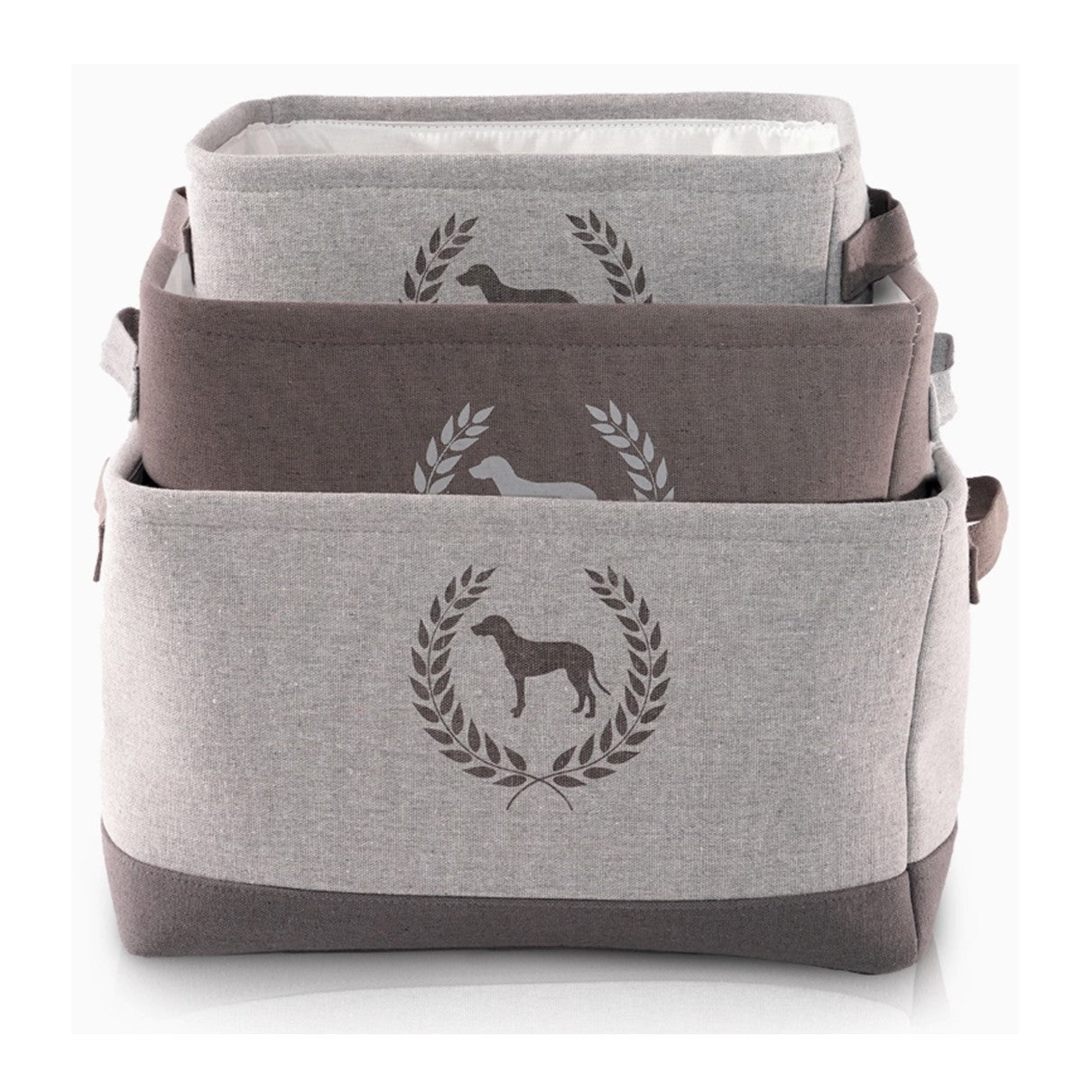 Precious Tails Dog Crest Tan Toy Bin