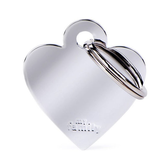 MyFamily Basic Chrome-Plated Brass Heart