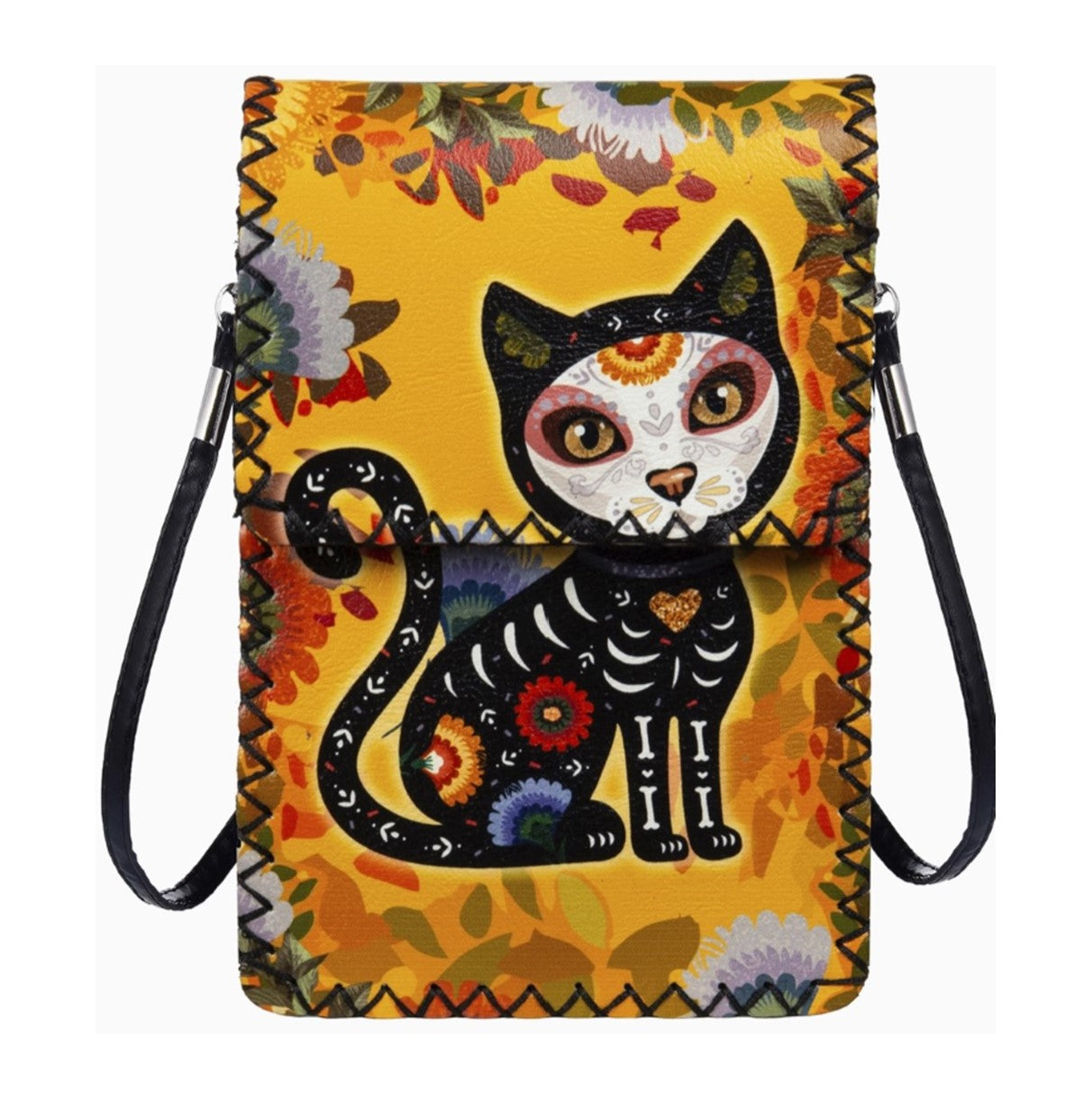 Day of the Dead Cat Crossbody Purse