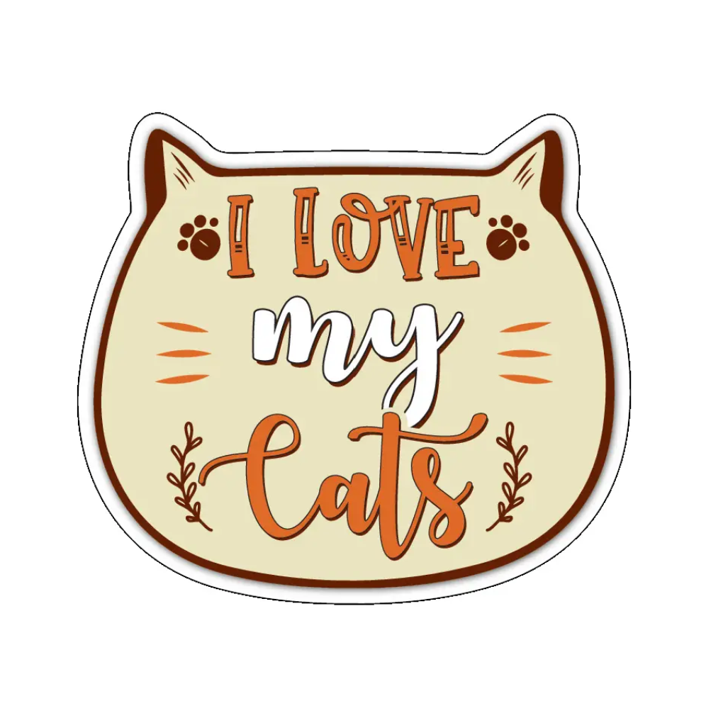 I Love My Cats Sticker