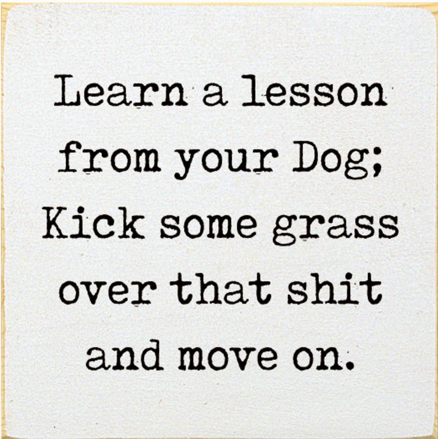 Learn a Lesson From Your Dog Sign -More Colors Available