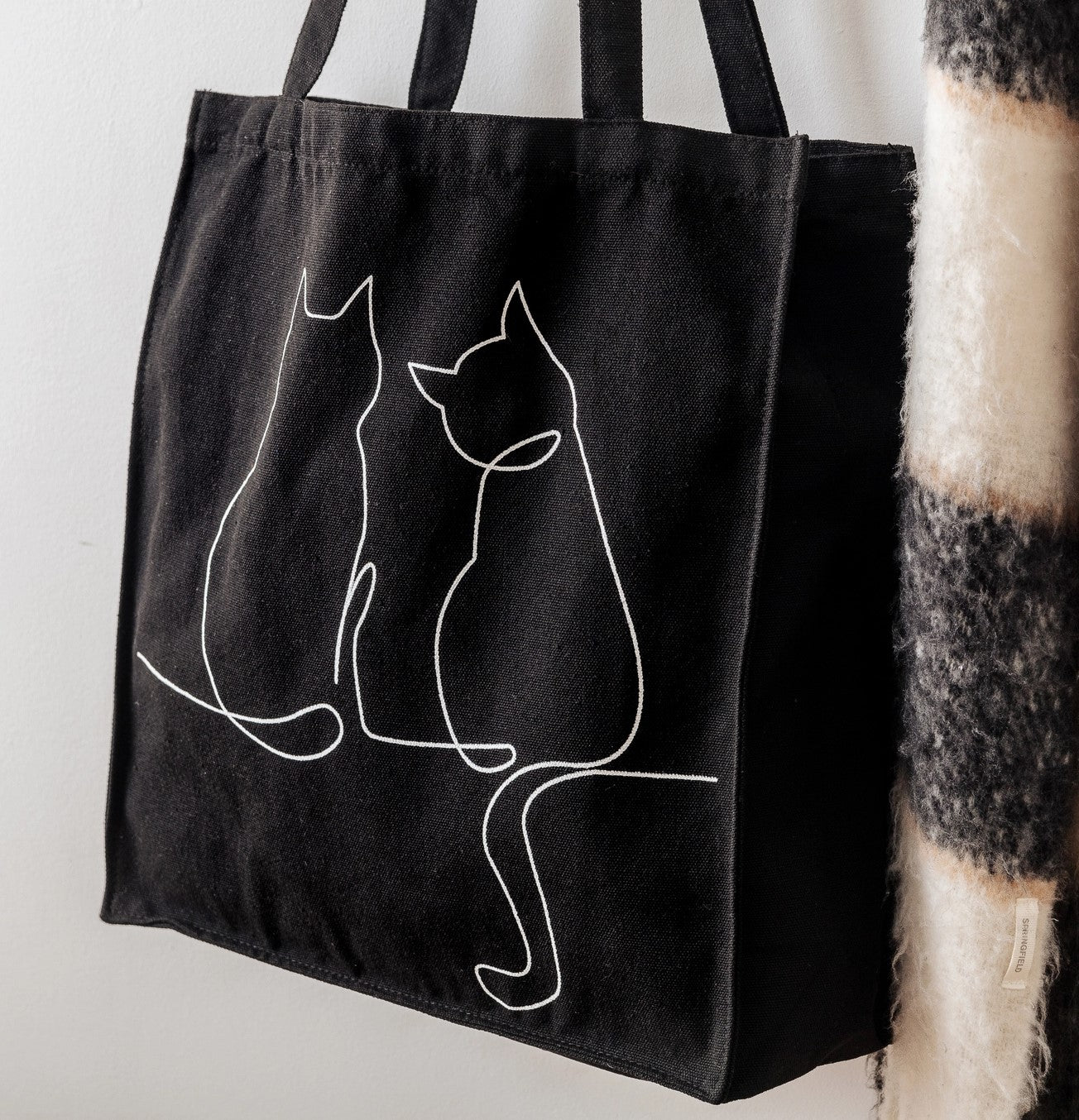 Milo Cat Tote Bag -Black