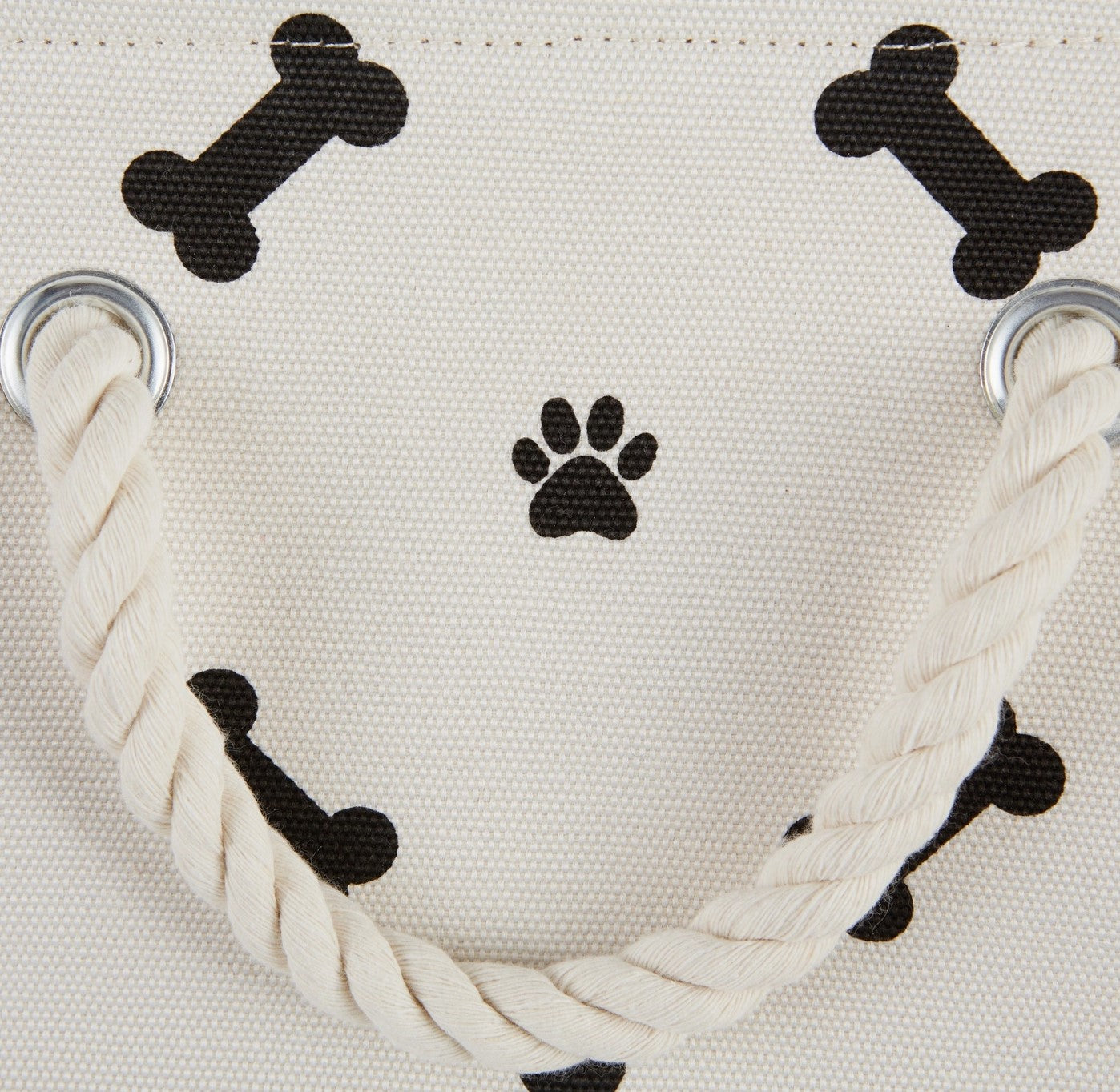 Toy Bin White w/Paws & Bones