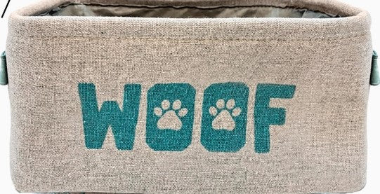 Precious Tails Teal & Gray Toy Bin