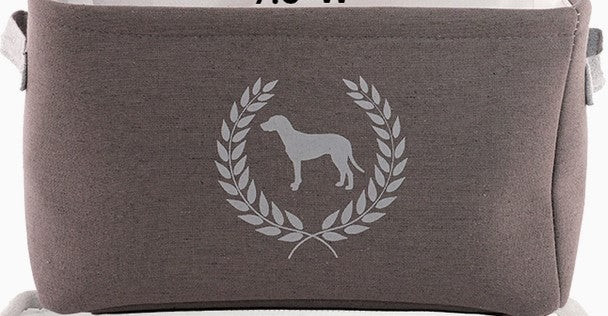 Precious Tails Dog Crest Tan Toy Bin