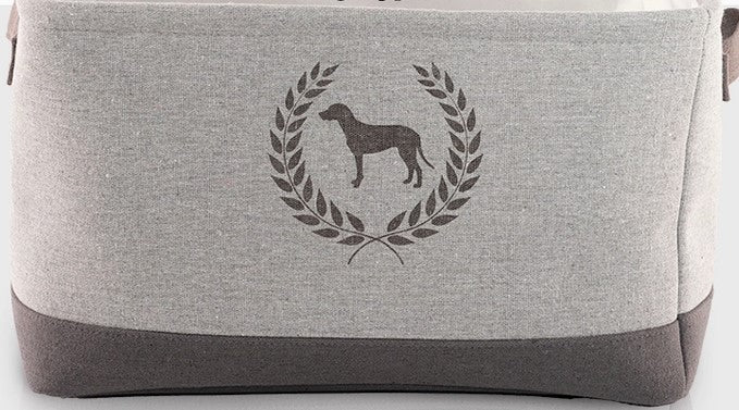 Precious Tails Dog Crest Tan Toy Bin