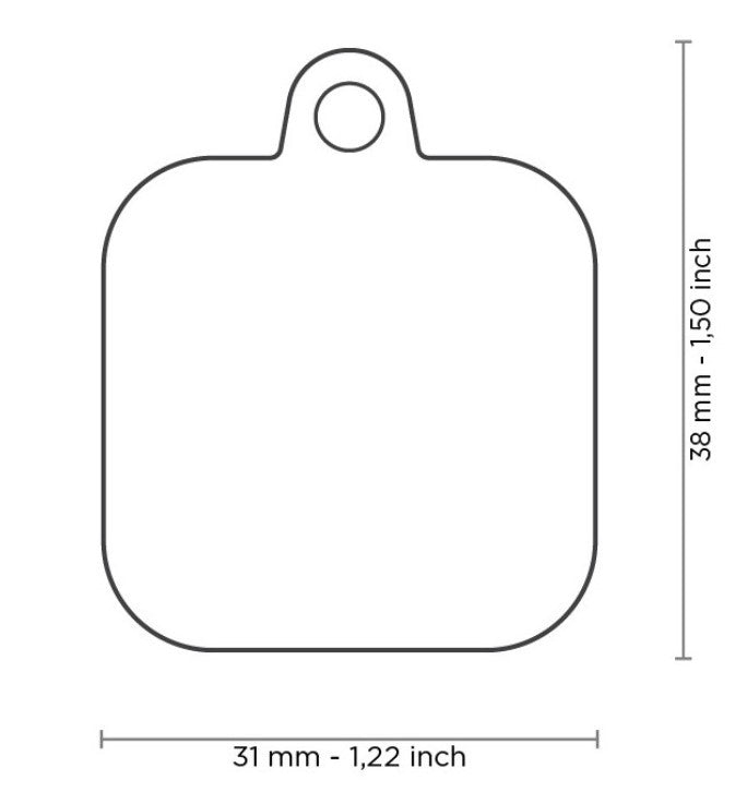 MyFamily Hushtag - Blue Square w/Blue Rubber