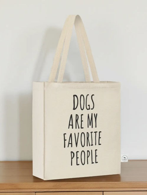 Dogs Are My Favorite Tote - Cream