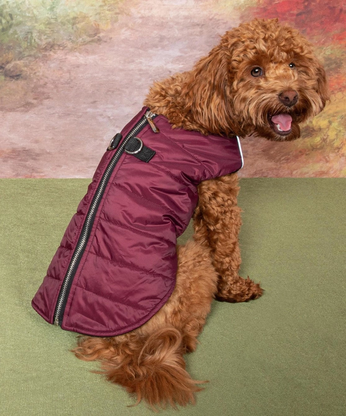 Doggie Design Zip-Up Puffer Burgundy