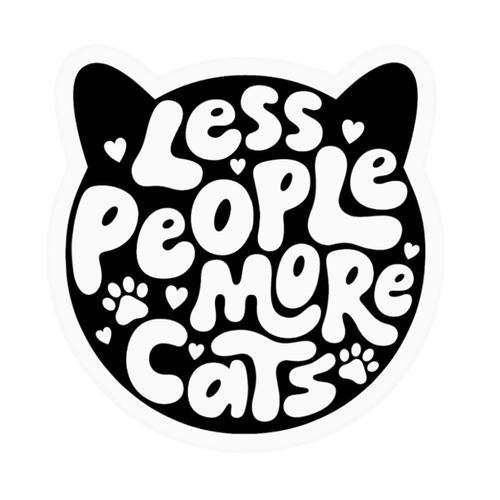Less People More Cats Sticker