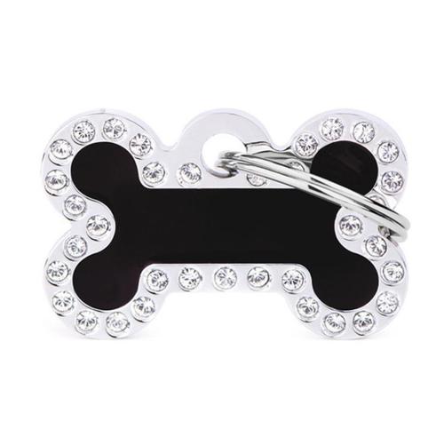 MyFamily Glam - Small Black Bone w/Rhinestones