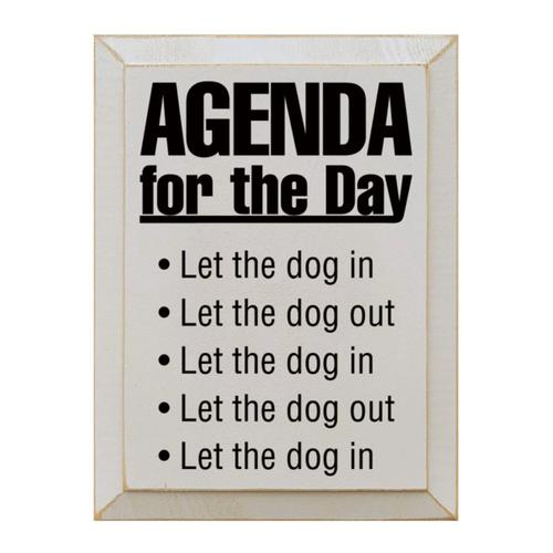 Agenda For The Day Sign -Old Ivory