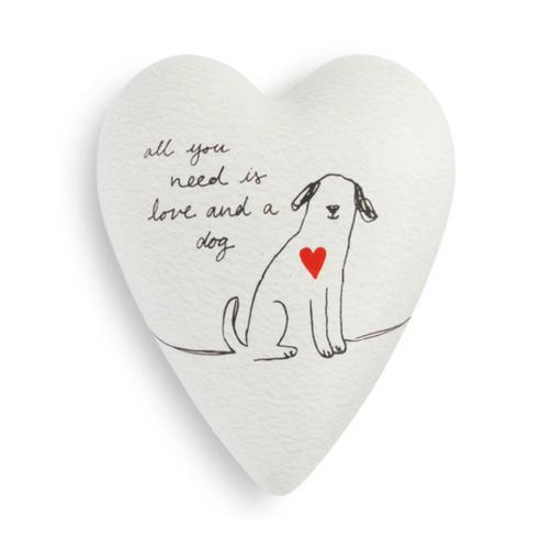 Dog Love Art Heart Keepsake Dish -Demdaco
