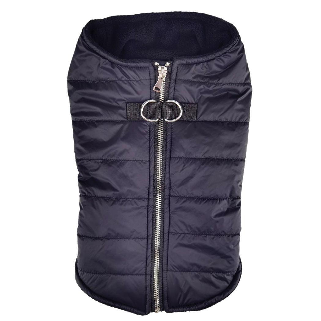 Doggie Design Zip-Up Puffer Black