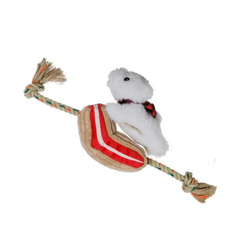 Tall Tails Holiday Rope Polar Bear Tug 15"