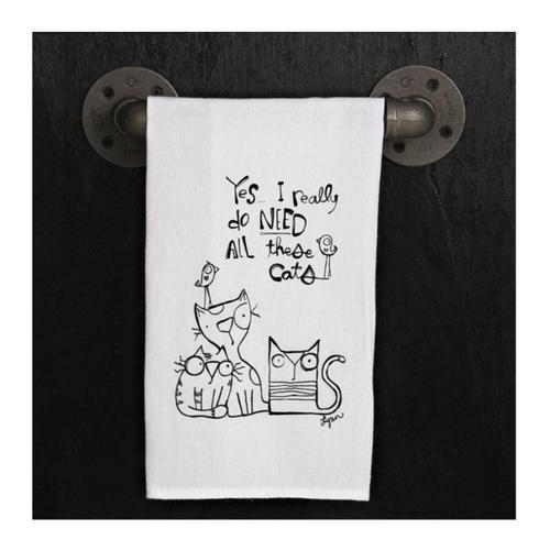 All These Cats Tea Towel