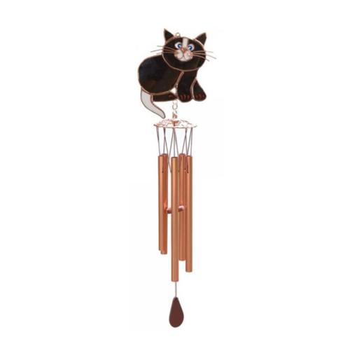 Black Cat Stained Glass Wind Chime