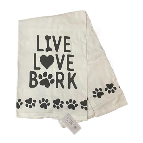 Live Love Bark Tea Towel -Disc.