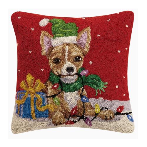 Christmas Chihuahua Pillow