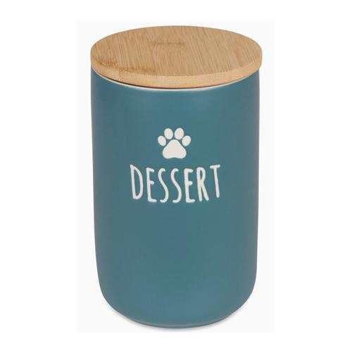 "Dessert" Teal Ceramic Treat Jar