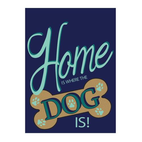 Home is Where the Dog Is Flag - Blue