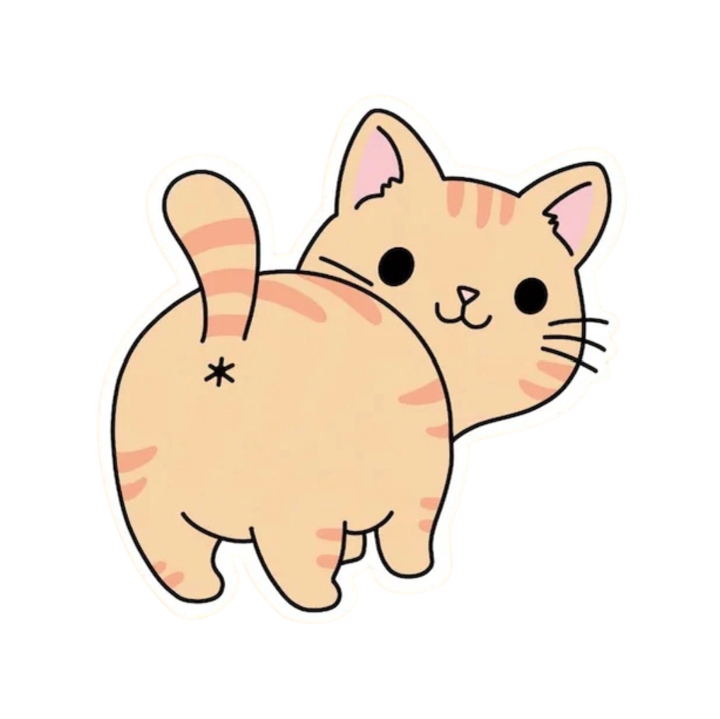 Funny Cat Butt Sticker by ES