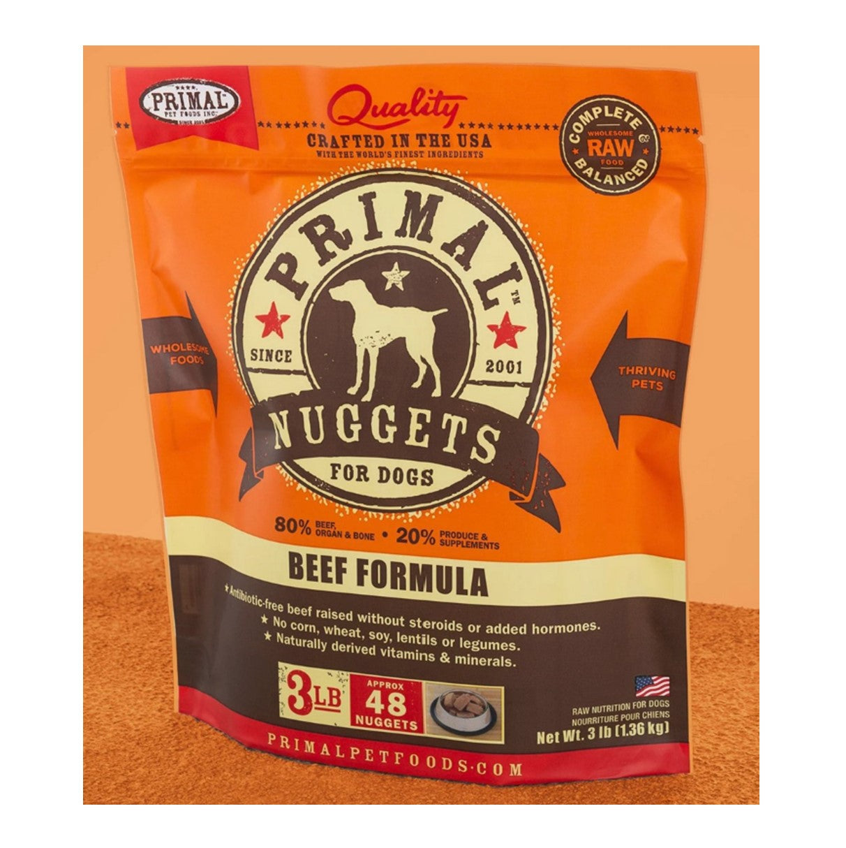 Primal Raw Frozen Beef Nuggets 3#