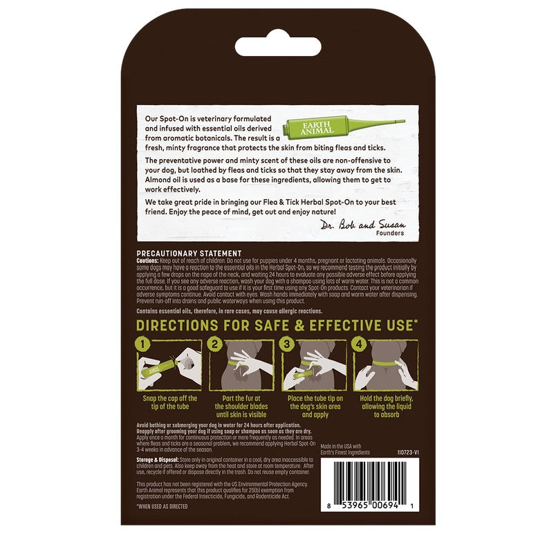 Earth Animal Herbal Flea & Tick Spot-On