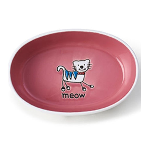 Silly Kitty Oval White/Pink 2c -Petrageous