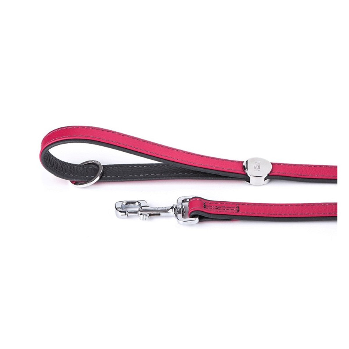 MyFamily Firenze 4' Italian Leather Leash Fuchsia/Gray