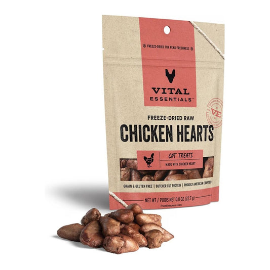 Vital Essentials Cat Chicken Hearts FD .8oz