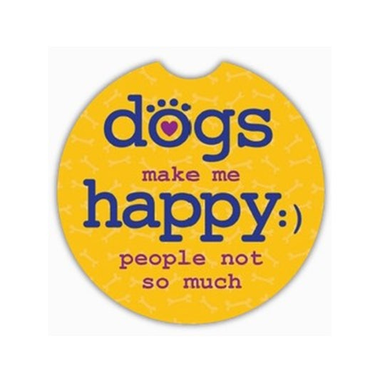 Dogs Make Me Happy Car Coaster