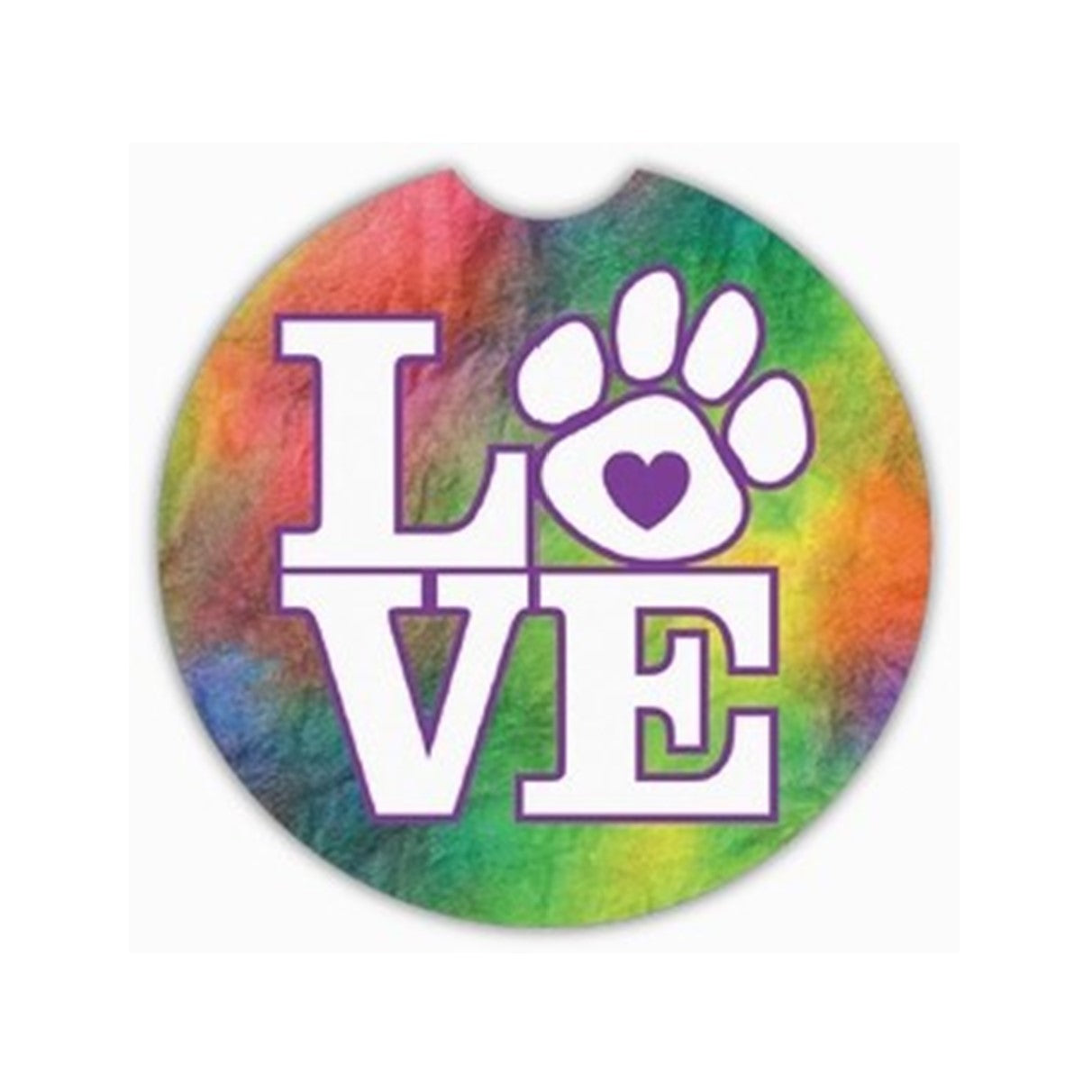 Tie Dye Love Car Coaster