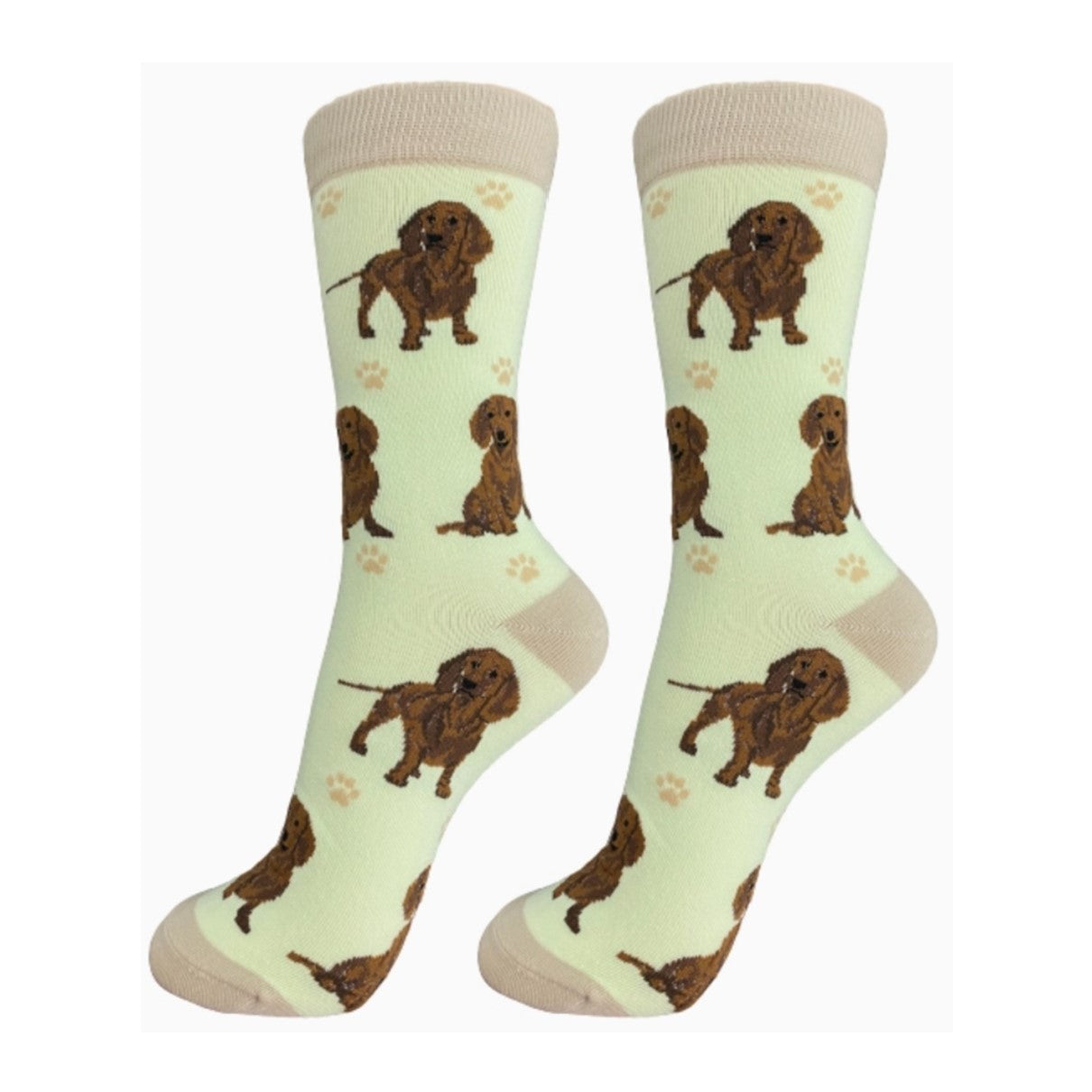 E&S Dachshund Red FB Socks