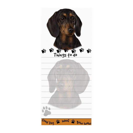 Dachshund - Black Magnetic Notepad