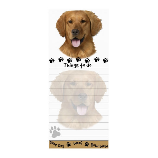 Golden Retriever Magnetic Notepad