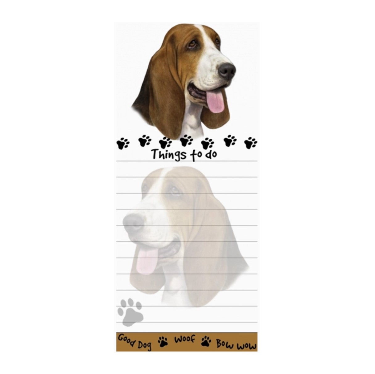 Basset Hound Magnetic Notepad