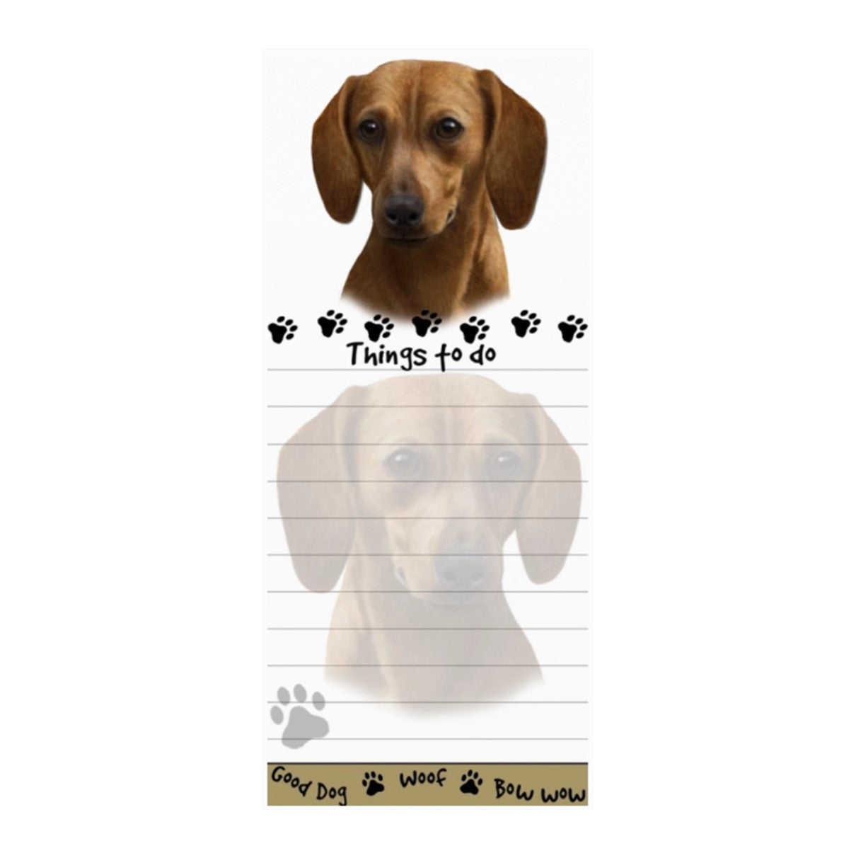 Dachshund - Red Magnetic Notepad